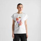 Dedicated T-shirt Visby Fantasy Flower Bouquet White