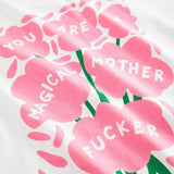 T-shirt Vadstena Magical Flowers White - back in stock in Mars/April 2026