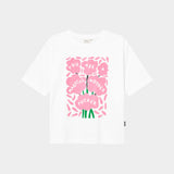 T-shirt Vadstena Magical Flowers White - back in stock in Mars/April 2026