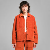 Dedicated Jacket Stiby Corduroy Cinnamon, terrakotta manchester jacka - 30% rabatt - endast Small