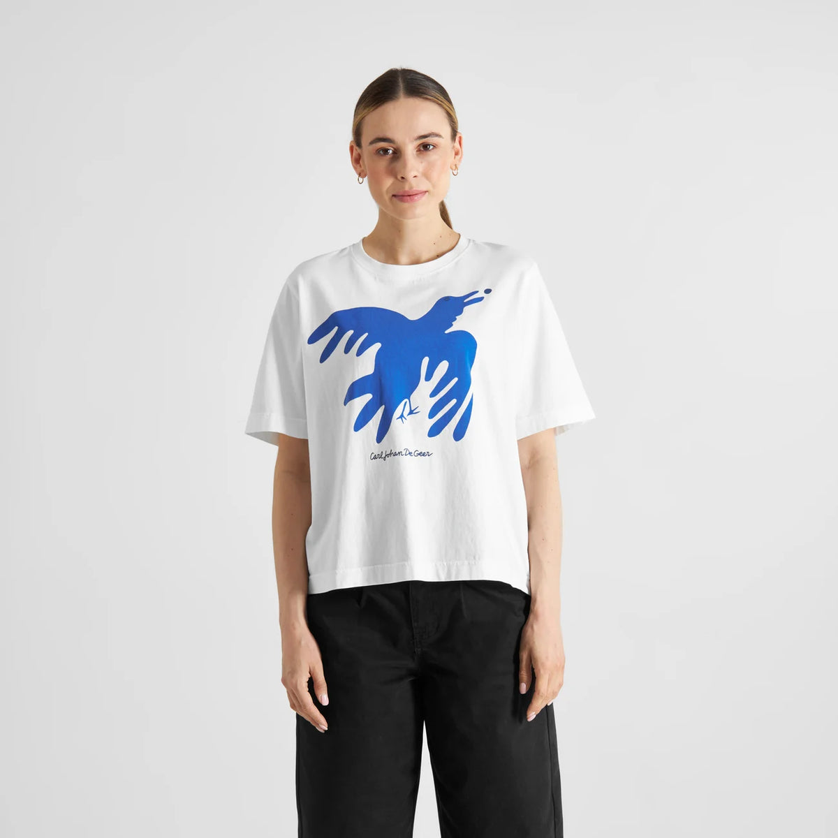 Dedicated 【 T-Shirt Vadstena The Phoenix Bird White Women 】 レディース DEDICATED - T-shirt Vadstena F Bird White