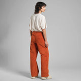Dedicated Workwear Pants Vara Corduroy Cinnamon, terrakotta manchesterbyxor - 30% rabatt