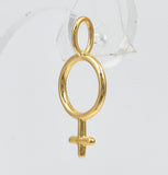 Venus, halsband med kvinnosymbol i guldpläterat silver - Betty & Uma Collection