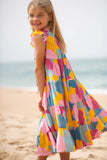 Poppy Field Anya Kids Dress in Pink Rainbow- 50% REA - 12 years/ XXS