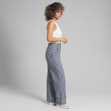 Dedicated Workwear Pants Vara Stripe blue