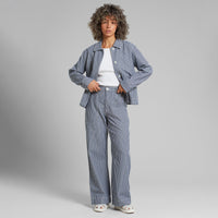 Dedicated Workwear Pants Vara Stripe blue