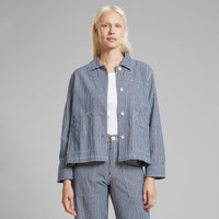 Dedicated Jacket Stiby Stripe in Blue - storlek Small åter i lager under vecka 20!