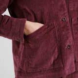 Dedicated Jacket Stiby Corduroy Fig, vinröd manchester jacka - XS, S, M, L - i lager inom kort!