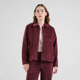 Dedicated Jacket Stiby Corduroy Fig, vinröd manchester jacka - XS, S, M, L - i lager inom kort!