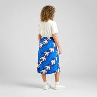 Dedicated Skirt Klippan The Phoenix Blue, kjol med Phoenix mönster