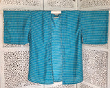 Uma lång kimonotopp #9 - one size, passar S - XL - Betty & Uma Upcycled Collection - 20% rabatt - fel i tyg vänster ärm bak