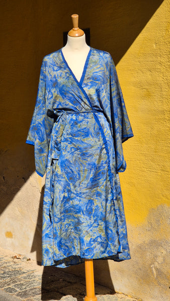 Aadhya long kimono/indian robe #11 - BETTY & UMA UPCYCLED COLLECTION