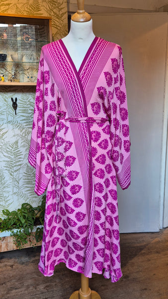 Aadhya long kimono/indian robe #7 - BETTY & UMA UPCYCLED COLLECTION  