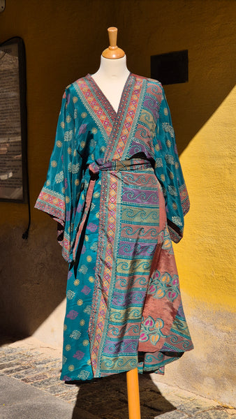 Aadhya long kimono/indian robe #10 - BETTY & UMA UPCYCLED COLLECTION