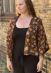 Uma kimono topp #4 - vinröd - one size, passar S - XL - Betty & Uma Upcycled Collection