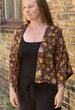 Uma kimono topp #4 - vinröd - one size, passar S - XL - Betty & Uma Upcycled Collection