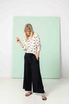 Zilch Wide Pant in Black, skön culotte byxa - 20% REA