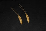 Bohemia Pair of small Feather earrings in brass or silver