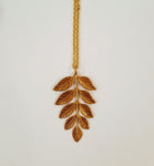 Bohemia Medium Fern necklace in Brass or Silver