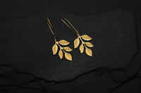 Bohemia Pair Small Fern Earrings Gold