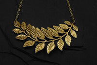 Bohemia Fern Bend Necklace Gold and Silver