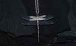 Bohemia Dragonfly Doublefly Necklace Silver Plated Brass