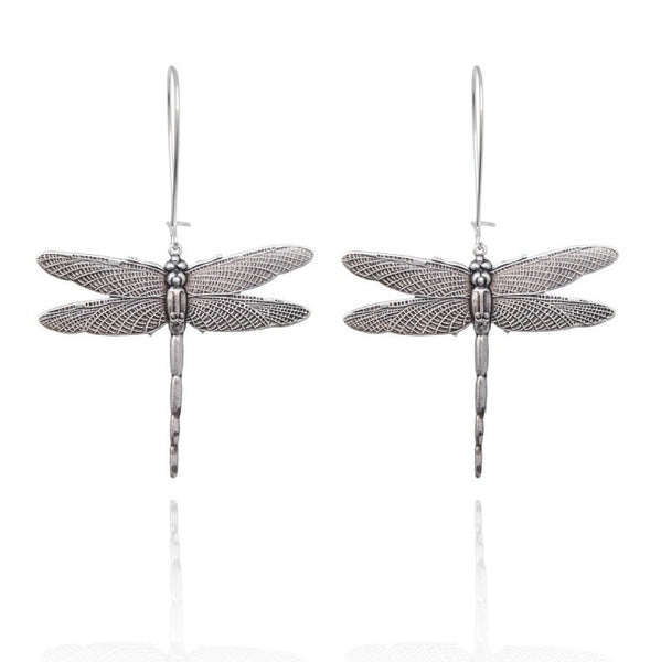 Bohemia Dragonfly Earrings in Silverpleated Brass pair