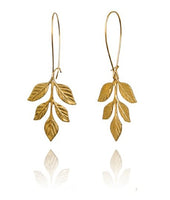 Bohemia Pair Small Fern Earrings Gold