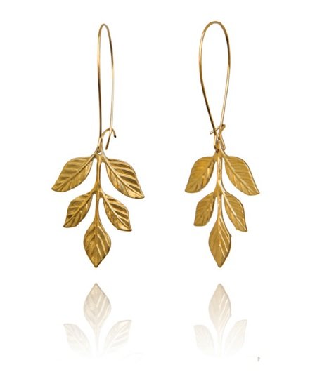 Bohemia Pair Small Fern Earrings Gold - 20% REA