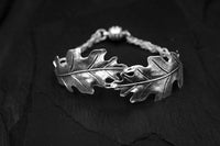 Bohemia Double Oakleaf Bracelet in Silverpleated Brass