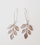 Bohemia Pair Small Fern Earrings in Silver