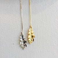 Bohemia Oakleaf Earring on Chain Silver or Gold - 30% REA
