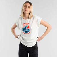 Dedicated T-shirt Visby Happiness in Off-White