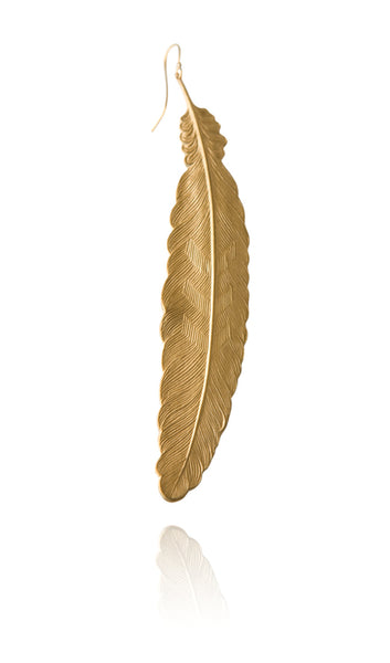 Bohemia Feather Earring in Brass - 30% REA