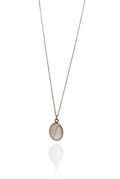 Bohemia Stone Pendant, halsband med rosenkvarts