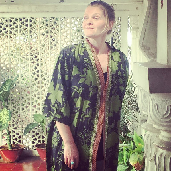 Betty long kimono/indian robe - BETTY & UMA UPCYCLED COLLECTION 