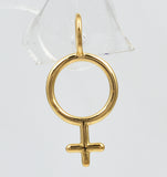 Venus, halsband med kvinnosymbol i guldpläterat silver - Betty & Uma Collection
