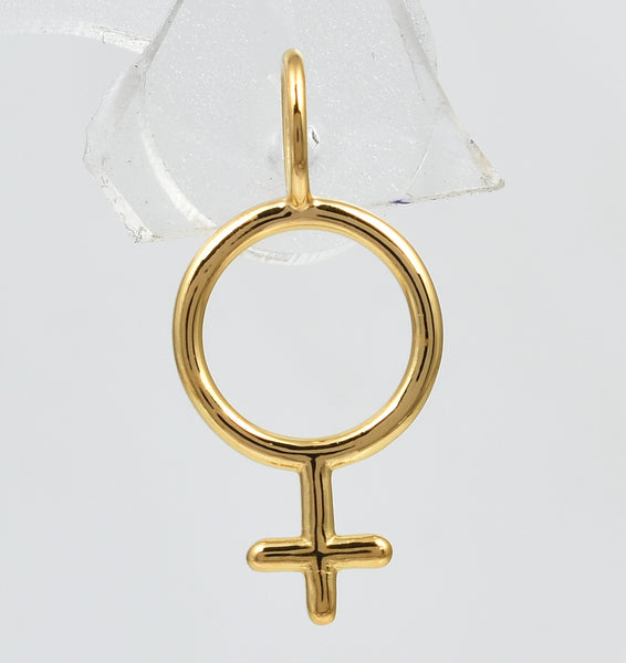 Venus, halsband med kvinnosymbol i guldpläterat silver - Betty & Uma Collection