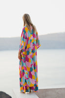 Poppy Field Kena Kimono in Pink Rainbow - 50% REA - endast online