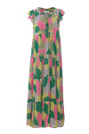 Poppy Field Anya Maxi Dress in Green Rainbow - 50% REA - endast online