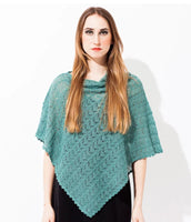 Knätofs poncho - North blue, mjuk turkos - Beställningsvara - ca 1 veckas leveranstid