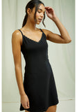 People Tree Lace Trim Slip Dress in Black - 50% REA sista storleken XS