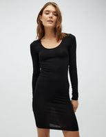 MbyM Hanna long top/dress in Dark Grey melange, lång tröja/underklänning