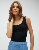 MbyM Sina Top in Black, Baslinne i MicroModal i Svart